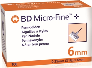BD Micro-Fine+ Aiguilles à Stylo (31Gx6mm) 100 Pièces