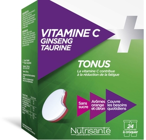 Vitamine C Ginseng Taurine 24 Comprimés à Croquer