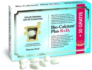 Bio-Calcium + Vitamine K et D3 150 Comprimés (120 + 30 gratuits)