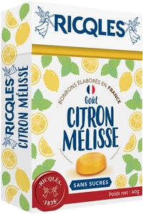 Ricqles Bonbons Citron Melisse S/sucres 40g