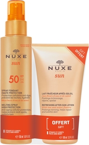 Nuxe Sun Duo Spray Fondant Ip50 150ml + Nuxe Lait Fraicheur Après-Soleil 100ml Offert