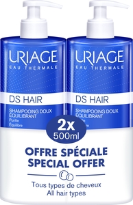 Uriage Ds Hair Shampooing Doux Equilibrant 2x500ml Promo