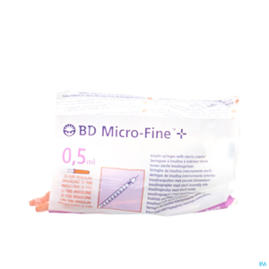 BD Micro-Fine+ Seringues à Insuline 0,5ml (30Gx8mm) 10 Pièces
