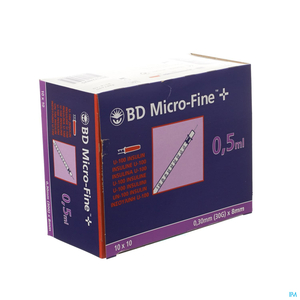 BD Micro-Fine+ Seringues à Insuline 0,5ml (30Gx8mm) 100 Pièces