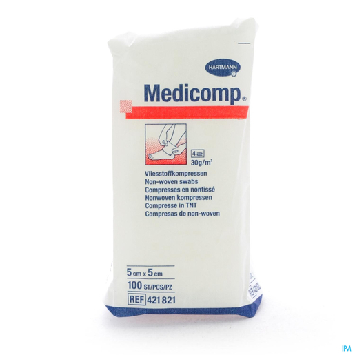 Medicomp Niet-Steriele Kompressen (4 lagen) 5x5cm 100 stuks | Verbanden - Pleisters - Banden