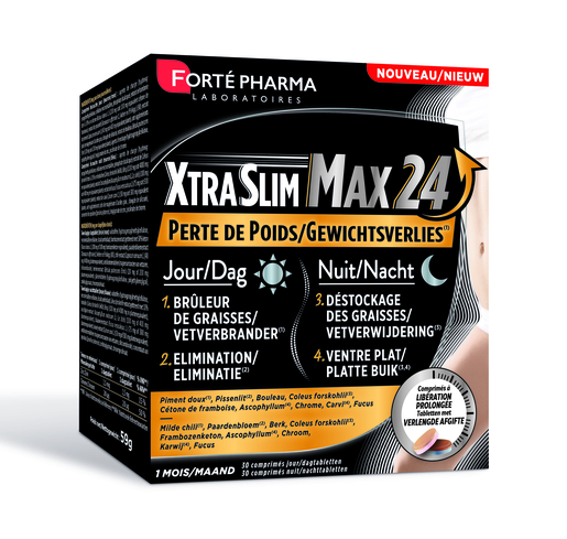 Forté Pharma Xtraslim Max 24u 60 Tabletten | Afslanken en gewicht verliezen