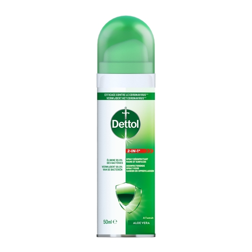 Dettol Spray Désinfectant 2-en-1 Mains et Surfaces 50ml | Désinfectant pour les mains