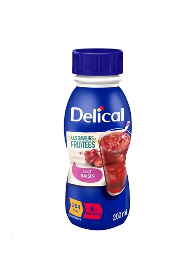 Delical Fruitdrank Druif 4x200ml | Orale voeding