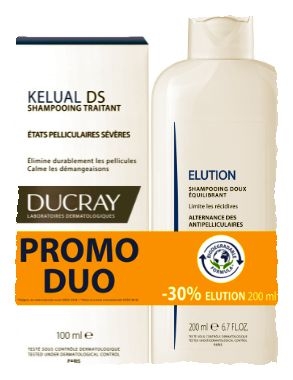 Ducray Elution Shampoo 200 ml + Kelual DS Shampoo 100 ml | Roos