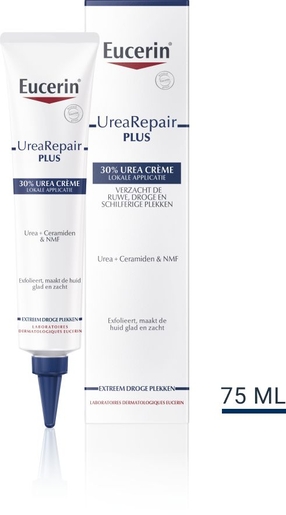 Eucerin UreaRepair Plus 30% Urea Crème Lokale Applicatie Extreem Droge Plekken Tube 75ml | Hydratatie - Voeding