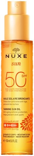 Nuxe Sun Huile Solaire Bronzante Haute Protection IP50 150ml | Vos protections solaires au meilleur prix