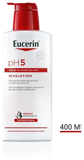Eucerin pH5 Waslotion Droge en Gevoelige Huid met pomp Gezicht en Lichaam 400ml | Bad - Douche