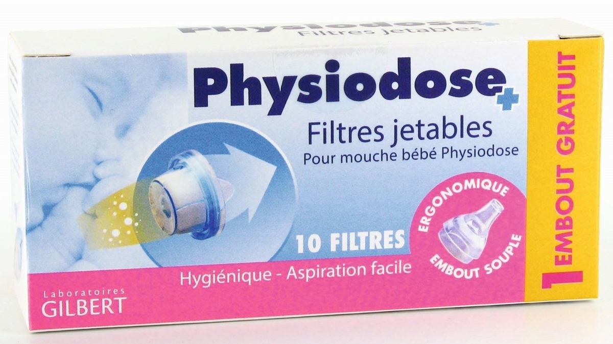 Physiodose 20 Filtres Jetables pour Mouche Bébé + 2 Embouts Offerts