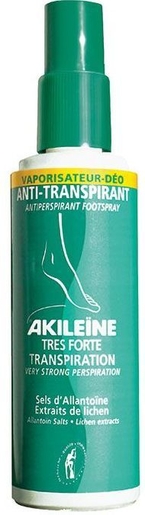Akileine Verte Vaporisateur Deo Anti-Transpirant Pieds 100ml | Echauffement - Transpiration