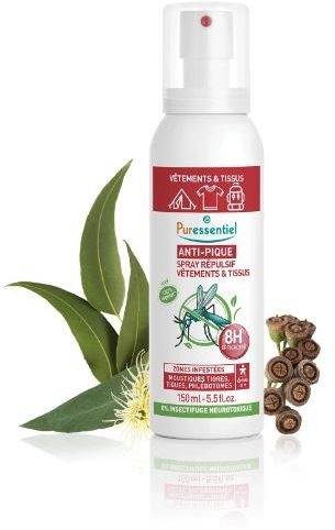 Puressentiel Spray tegen beten Kleding en Stoffen 150 ml | Antimuggen - Insecten - Insectenwerend middel 