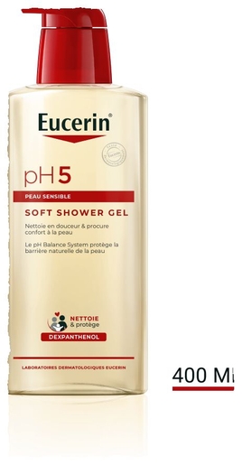 Eucerin pH5 Soft Shower Peau Sèche et Sensible avec pompe 400ml | Bain - Douche