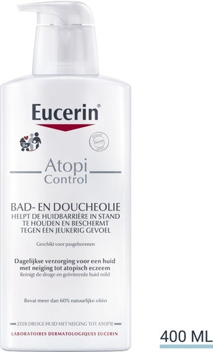 Eucerin AtopiControl Bad- en Doucheolie Zeer Droge Huid met neiging tot Atopie met pomp 400ml | Bad - Toilet