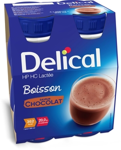 Delical Boisson Lactée HP-HC Chocolat 4x200ml