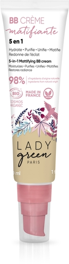 Lady Green BB Crème Matifiante 5en1 Très clair | Soins du visage