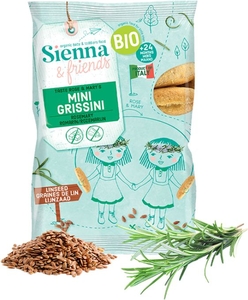 Sienna &amp; Friends Mini Grissini Graines de Lin Romarin +12 Mois 20g