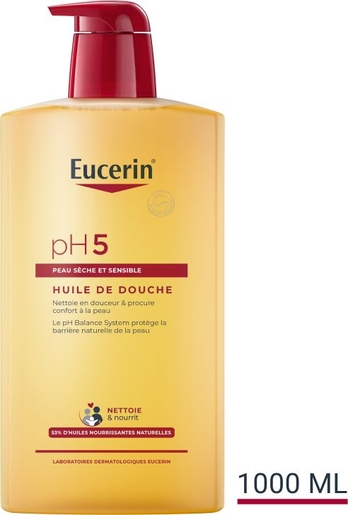 Eucerin pH5 Huile de Douche Peau Sèche et Sensible avec pompe 1000ml | Nos Best-sellers