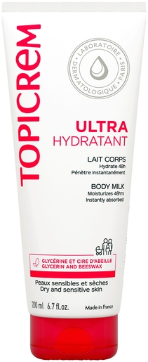 Topicrem Ultra Hydraterend Melk Lichaam 200ml | Hydratatie - Voeding