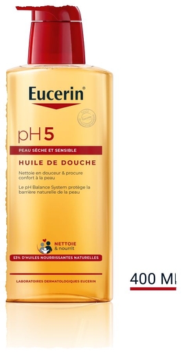 Eucerin pH5 Huile de Douche Peau Sèche et Sensible avec pompe 400ml | Nos Best-sellers