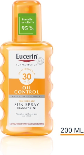 Eucerin Sun Oil Control SPF 30 Toucher Sec Spray Transparent 200ml | Crèmes solaires