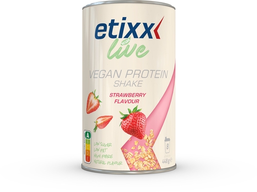 Etixx Live Vegan Protein Shake Strawberry 448 g | Eiwitdiëten