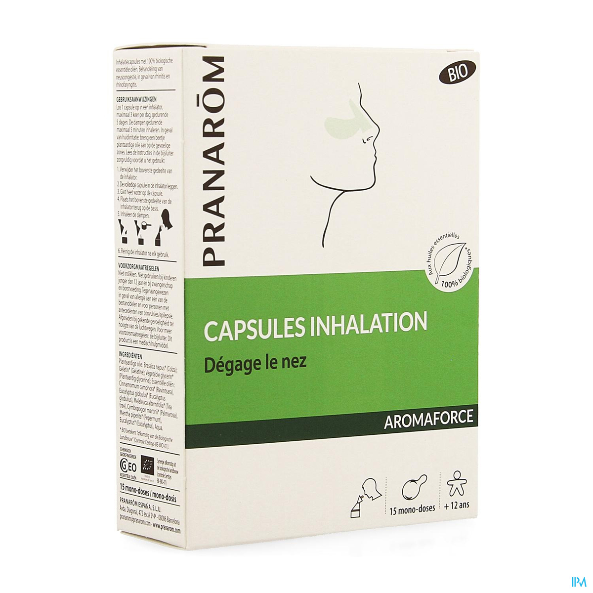 Aromaforce - Capsules Inhalation BIO - 15 mono-doses - PRANAROM