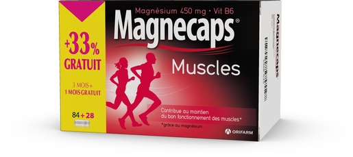 Magnecaps Muscles Pack Promo 112 capsules (84+28 Gratuits) | Récupération