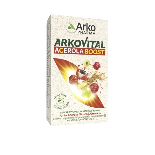 Arkovital Acerola Boost 24 Comprimés à Croquer | Coup de fouet - Tonus