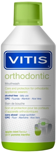 Vitis Orthodontic Bain De Bouche 500ml | Soins des prothèses et appareils