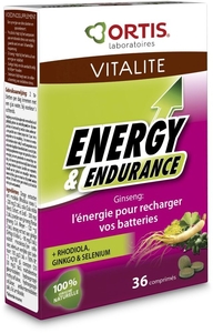 Ortis Energy &amp; Endurance 36 Comprimés