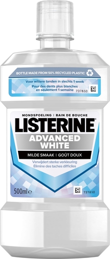 Listerine Advanced White Eau Buccale 500ml | Bains de bouche