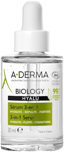 A-Derma Biololy Hyalu Sérum 3-en-1 30ml | Hydratation - Nutrition