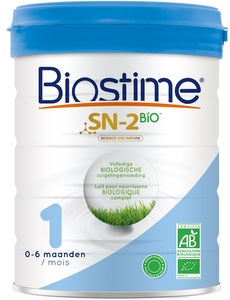 Biostime SN-2 BIO 1 Lait pour nourrisson biologique complet, lait en poudre de 0 à 6 mois, 800g