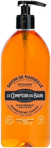 Le Comptoir du Bain Vloeibare Marseillezeep Mandarijn Salie 1 l | Bad - Douche