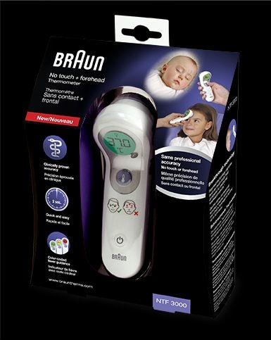 Braun Geen contact- en voorhoofdthermometer (ref NTF 3000) | Thermometers