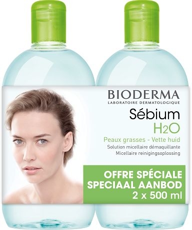 Bioderma Sebium H2O Micellaire Oplossing 2x500ml (speciale prijs duopack) | Acné - Onzuiverheden