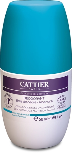 Cattier Deodorant Cederhout Bio 50 ml | Antitranspiratie deodoranten