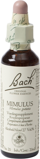 Bach Flower Remedie 20 Mimulus 20ml | Peur - Inquiétude
