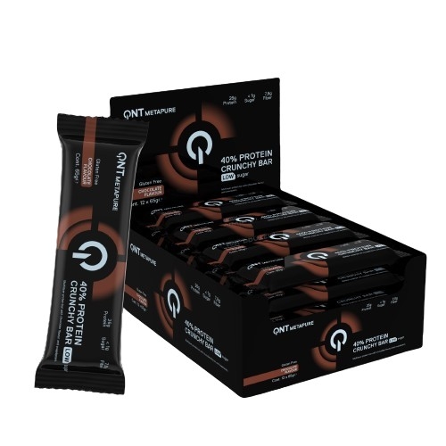 QNT Eiwitreep 40% Knapperige Chocolade 65 g | Sport