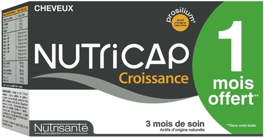 Nutricap Antichute 2 Mois (120 Gélules) +1 Mois Gratuit (60 Gélules) Promo | Vitamines - Chute de cheveux - Ongles cassants