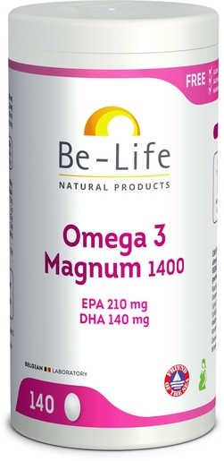 Be-Life Omega 3 Magnum 1400 140 Gélules | Circulation