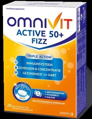 Omnivit Active 50+ 20 Bruistabletten | Natuurlijk afweersysteem - Immuniteit