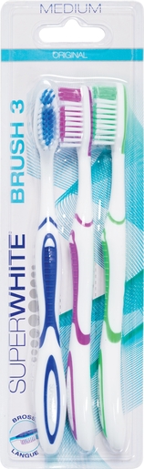 Superwhite Tandenborstel Medium 3 stuks | Tandenborstels