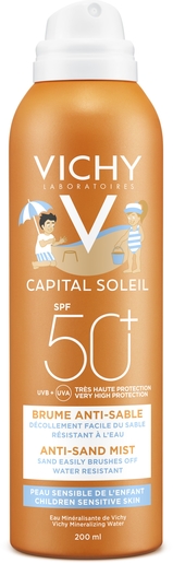 Vichy Ideal Soleil Spray Anti-Zand Kinderen SPF50+ 200ml | Zonnebescherming