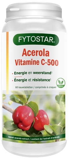 Fytostar Acerola 500 Vitamine C 60 Comprimés | Vitamine C