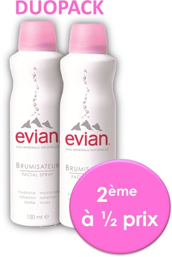 Evian Brumisateur Duo 2x150ml (2ème produit à - 50%) | Hydratation - Nutrition